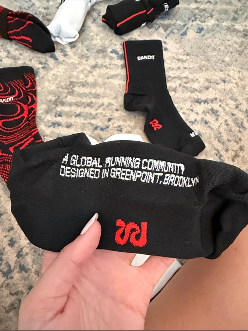 Black & Red Performance Running Socks